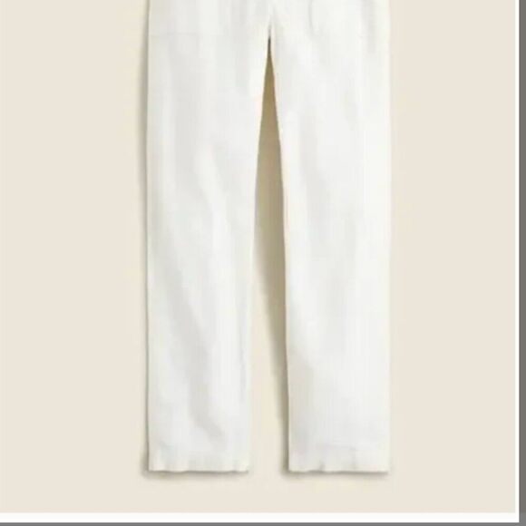 J. Crew bx764 Seaside cargo pant in linen-TENCEL™ lyocell blend White NWt 12P - Picture 7 of 12